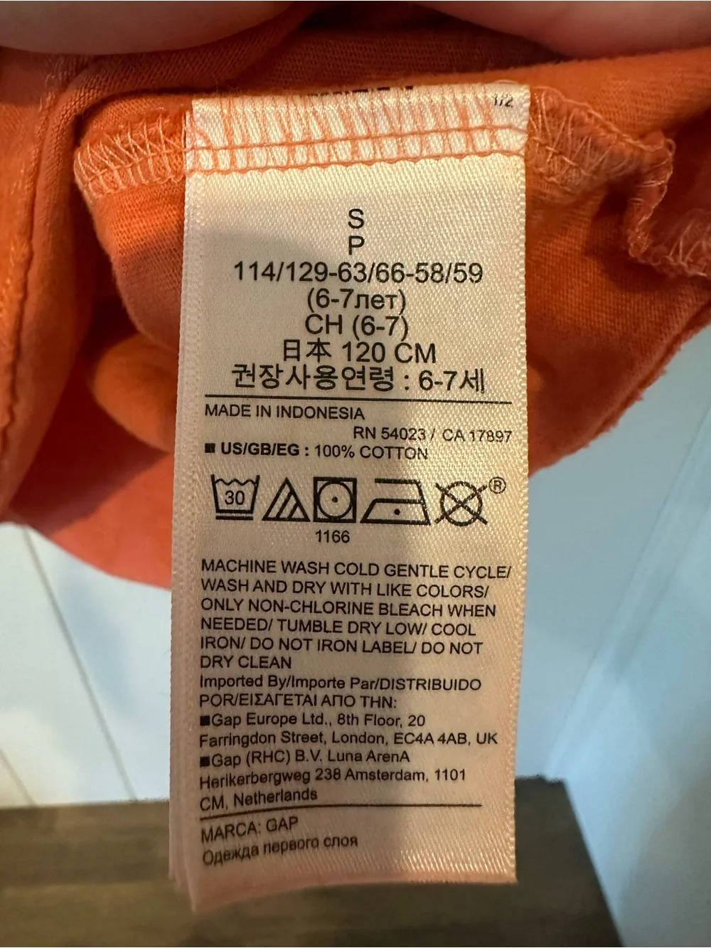 Gap Kids Boys Henley Tee Size Small Orange Short Sleeve 3‑Button Pocket Top